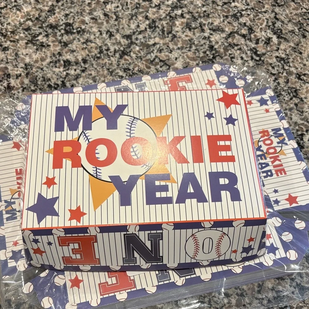 My Rookie Year Baseball Party Favor Boxes - Blue & Red